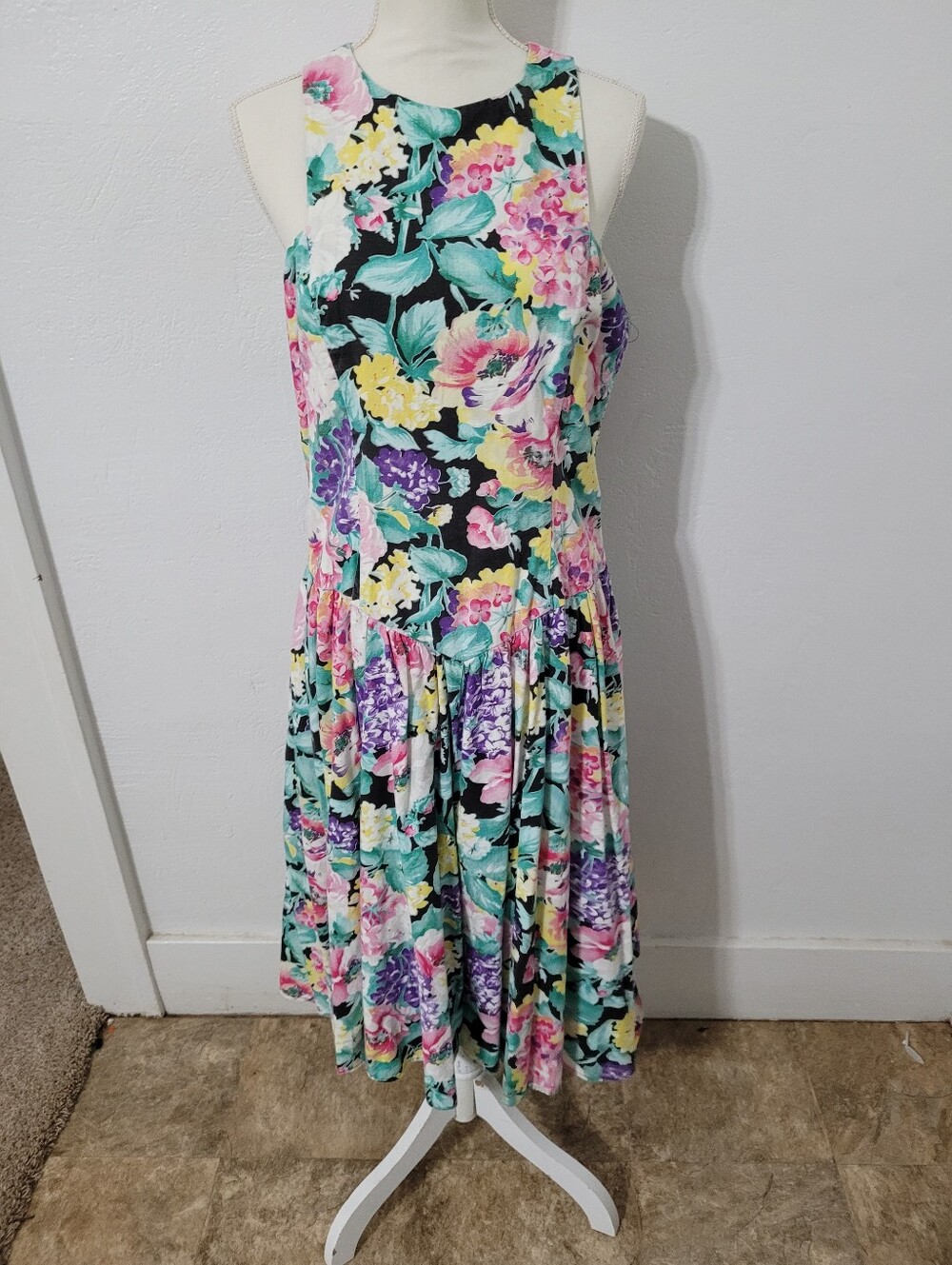 Vintage Floral Cotton Dress